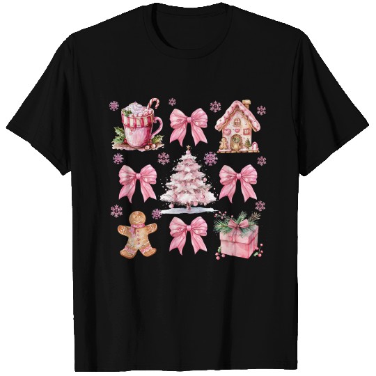 Chrirstmas Pink Bow, Merry Christmas T Shirts