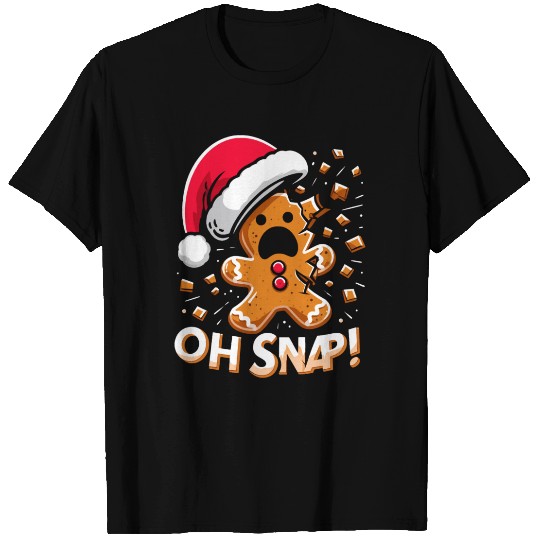 Gingerbread Oh Snap Funny Christmas T Shirts