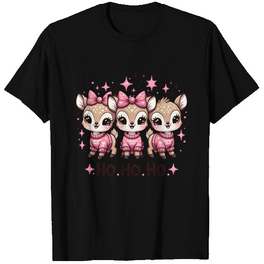 Ho Ho Ho Christmas Cute Baby Deer T Shirts