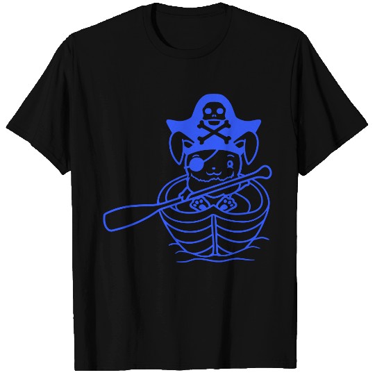 Rabbit Pirate Paddle Bunny Buccaneer Rowboat Comic T Shirts