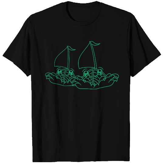 Two Sailing Ships Faces Cartoon Team Competition T Shirts