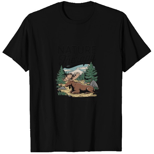 Moose in the Wild - Nature Therapy Graphic T Shirts