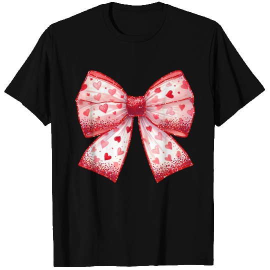 Red Heart Bow, Valentine Day T Shirts