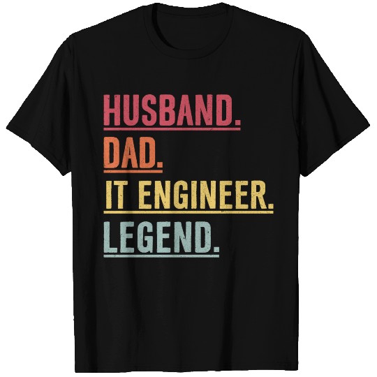 Husband Dad Engineer Legend Birthday Gift T Shirts