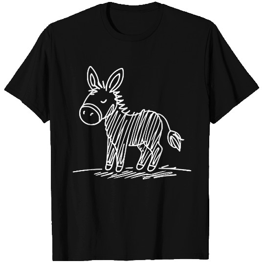 Minimalistic Vector Donkey Vegan Art path1 T Shirts