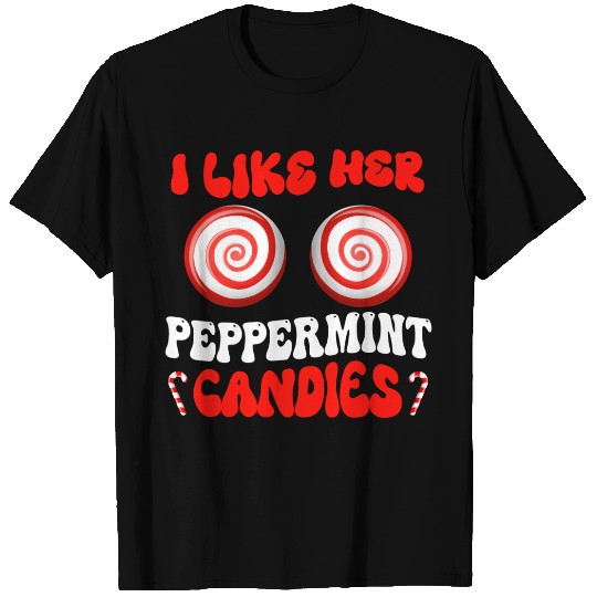 I Like Her Peppermint Candies Couples Christmas T Shirts