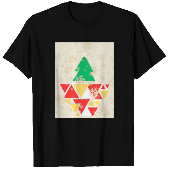 Geometric Christmas Tree T Shirts