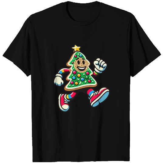 Happy Gingerbread Tree Running T Shirts