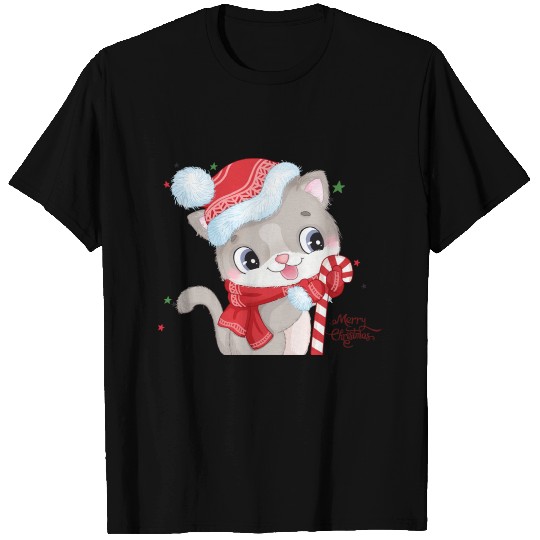 Candy Cane Cuteness: Christmas Kitty T Shirts