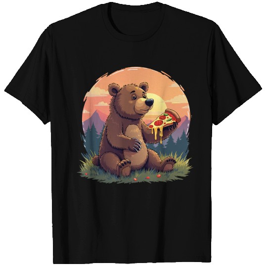 Bear Eating Pizza T Shirts