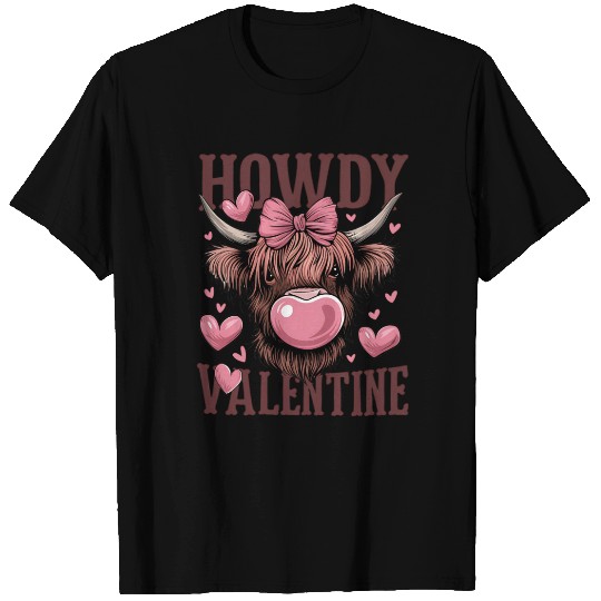 Valentines Day Highland Cow T Shirts