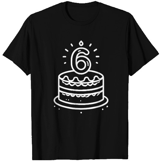 Children 6th Birthday cake Kid Vector path21 T Shirts