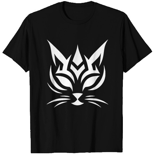 Minimalist Cat Tattoo Face T Shirts