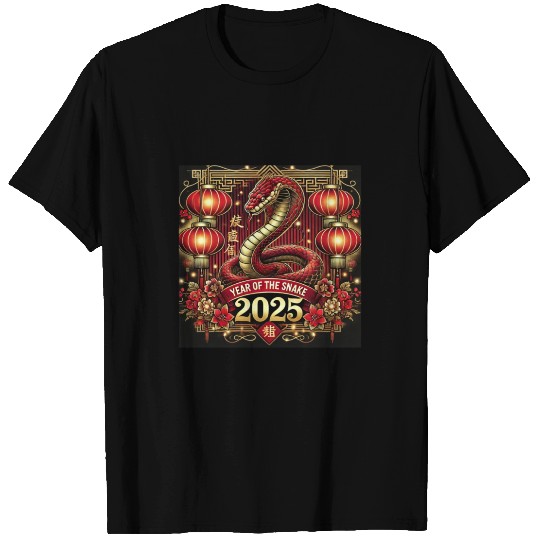 2025 Year of the Snake Red Lantern Art T Shirts