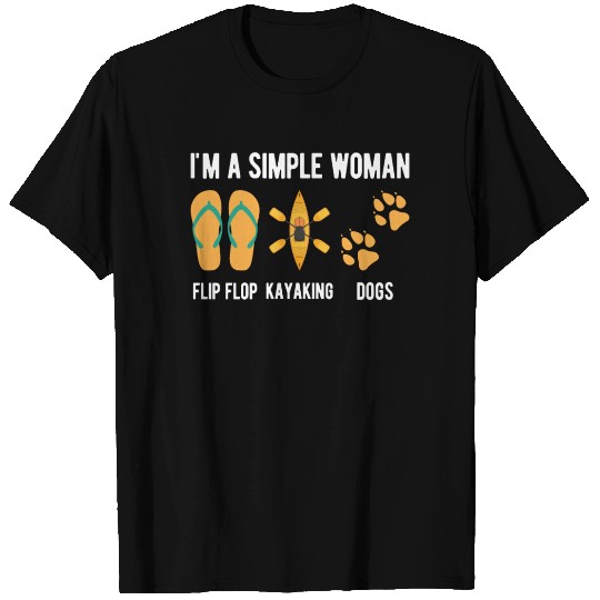 Woman Flip flop Kayaking Dogs Kayak Women Rafting T Shirts