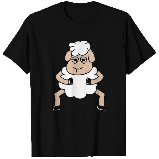Sheep Tired Bored Look Standing Cute Cool Cartoon T Shirts