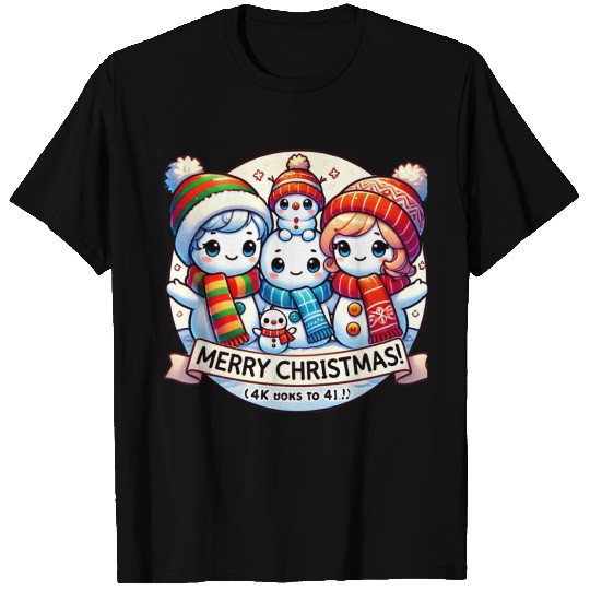 Cute Snowman Family Christmas Delight T Shirts