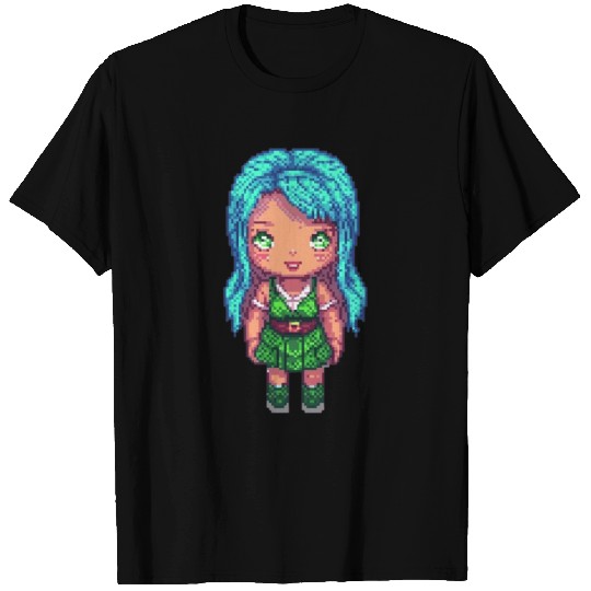 Mystic Emerald Sprite - Pixel Art Design T Shirts