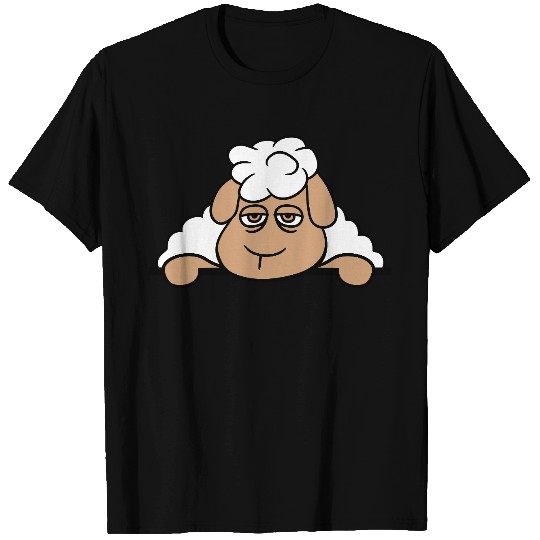 Sheep Tired Bored Behind Fence Wall Sign Looking T Shirts