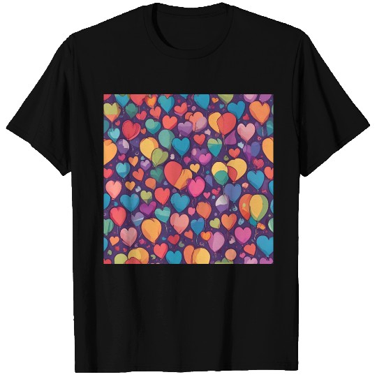 Hearts and balloon design in multiple colors T Shirts