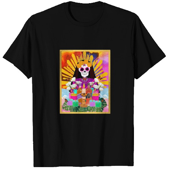 Rainbow Butterfly Santa Muerte T Shirts