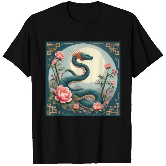 Blue Snake Lotus T Shirts