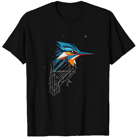 Geometric Kingfisher - Modern Nature Art T Shirts