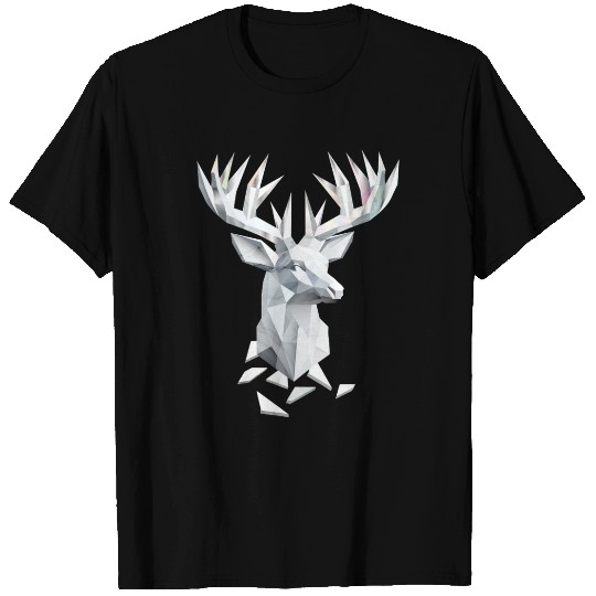Geometric Deer Head - Nature and Elegance T Shirts