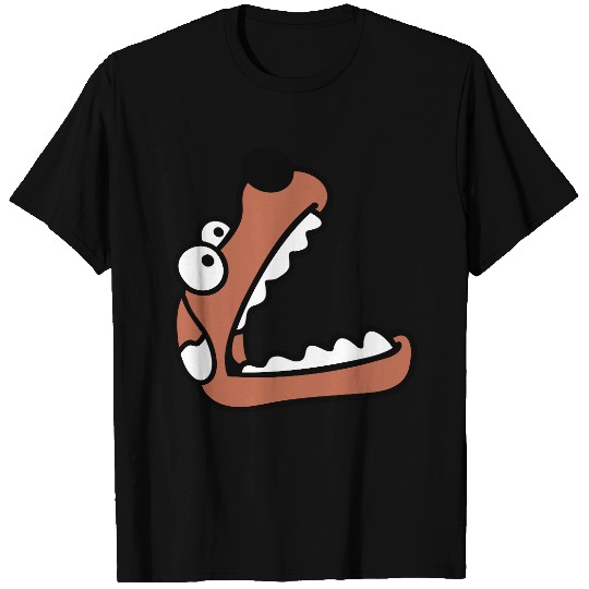 Dog Big Mouth Snout Hunger Looks Up Greedy Eating T Shirts