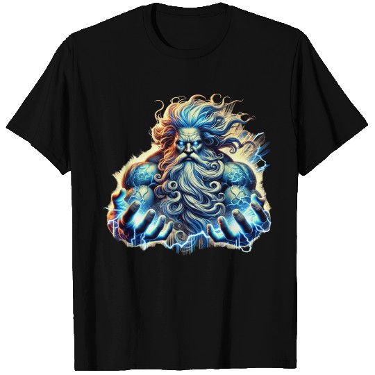 The Greek God Zeus with Lightning T Shirts
