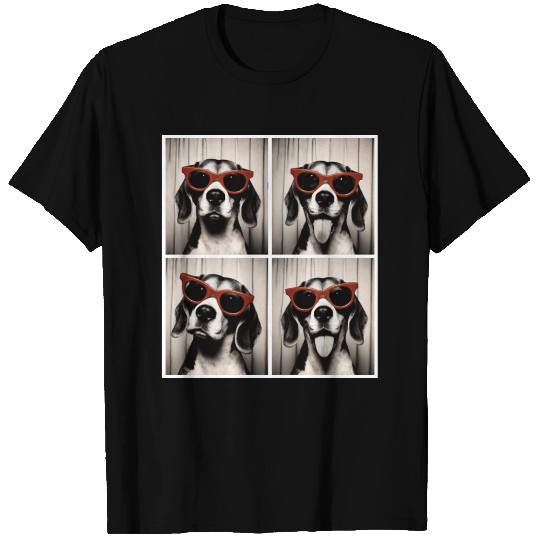 Photobooth Beagle with Red Sunglasses T Shirts