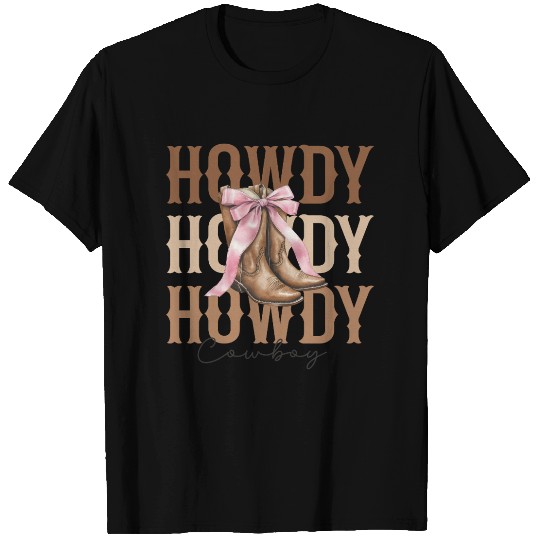Howdy Howdy Cowboy Boots Coquette T Shirts