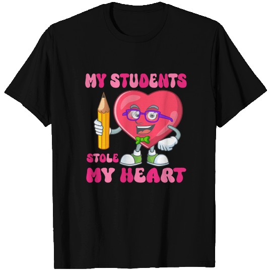Groovy My Students Stole My Heart Valentines Day T Shirts