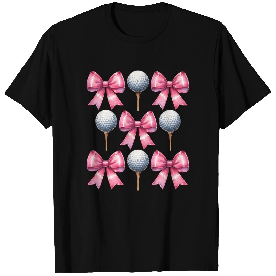 Coquette Bow Golf Ball Mothers Day Golfing Pink T Shirts