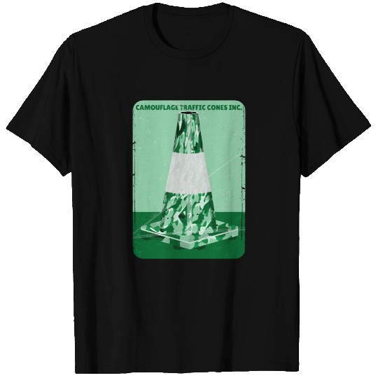 Camouflage green road cone T Shirts