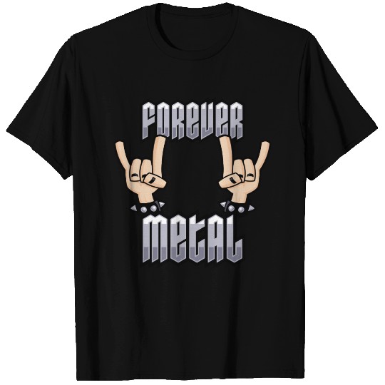 Forever Metal Heavy Metal Devil Horns Hand Gesture T Shirts