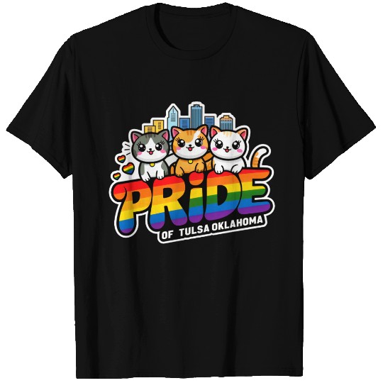 Pride of Tulsa City Oklahoma USA Rainbow Flag T Shirts