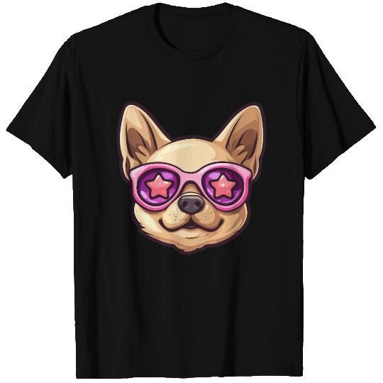 Cheerful puppy with starry glasses T Shirts