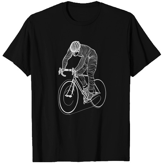 Cycling Guy Line Art T Shirts