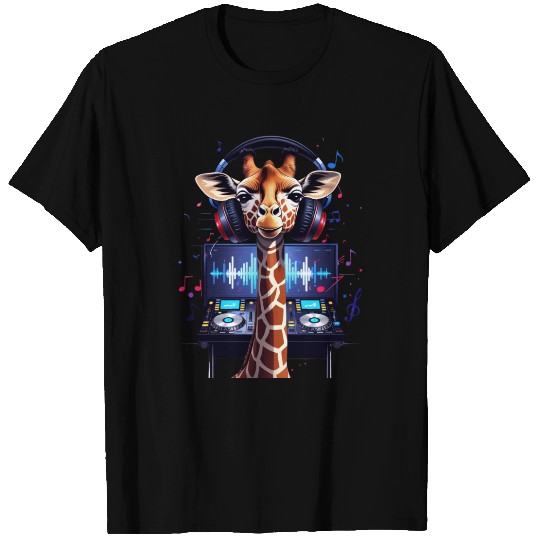 DJ Giraffe: Vibrant Beats T Shirts