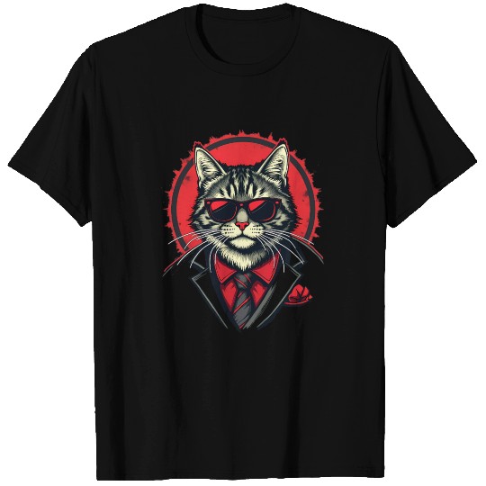 Gangster Cat Crew Design T Shirts