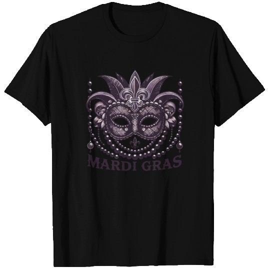 Mardi Gras Mask Beads Fleur De Lis T Shirts