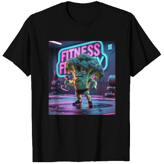 Cartoon Broccoli Gym T Shirts