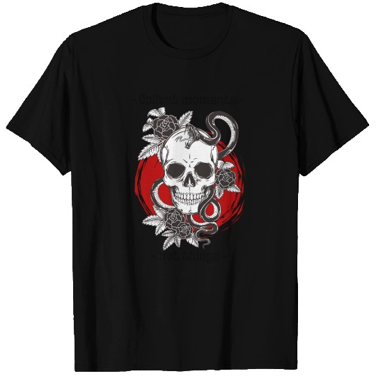 Skull & Snake Floral Tattoo Art – Dark Aesthetic T Shirts