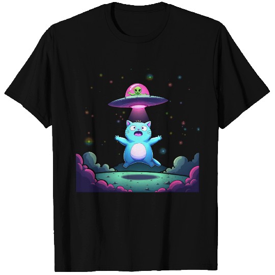 Alien Cat Abduction Art T Shirts
