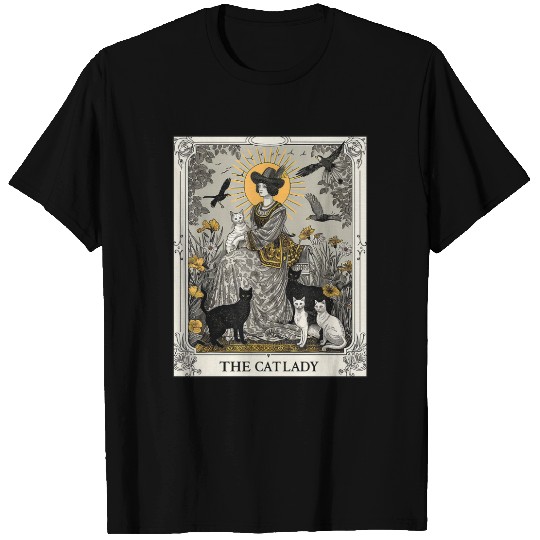 The Cat Lady Tarot Card Vintage Gothic Cat Mom T Shirts