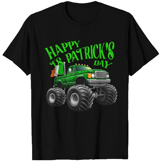 Happy St Patricks Day Toddler Lucky Monster Truck T Shirts