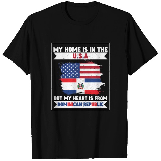 My Home The USA Heart From Dominican Republic US T Shirts