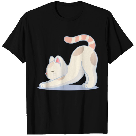 A cat in a stretching yoga pose T Shirts