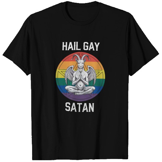 Hail Gay Satan Funny Goth Gothic Goat LGBTQ T Shirts